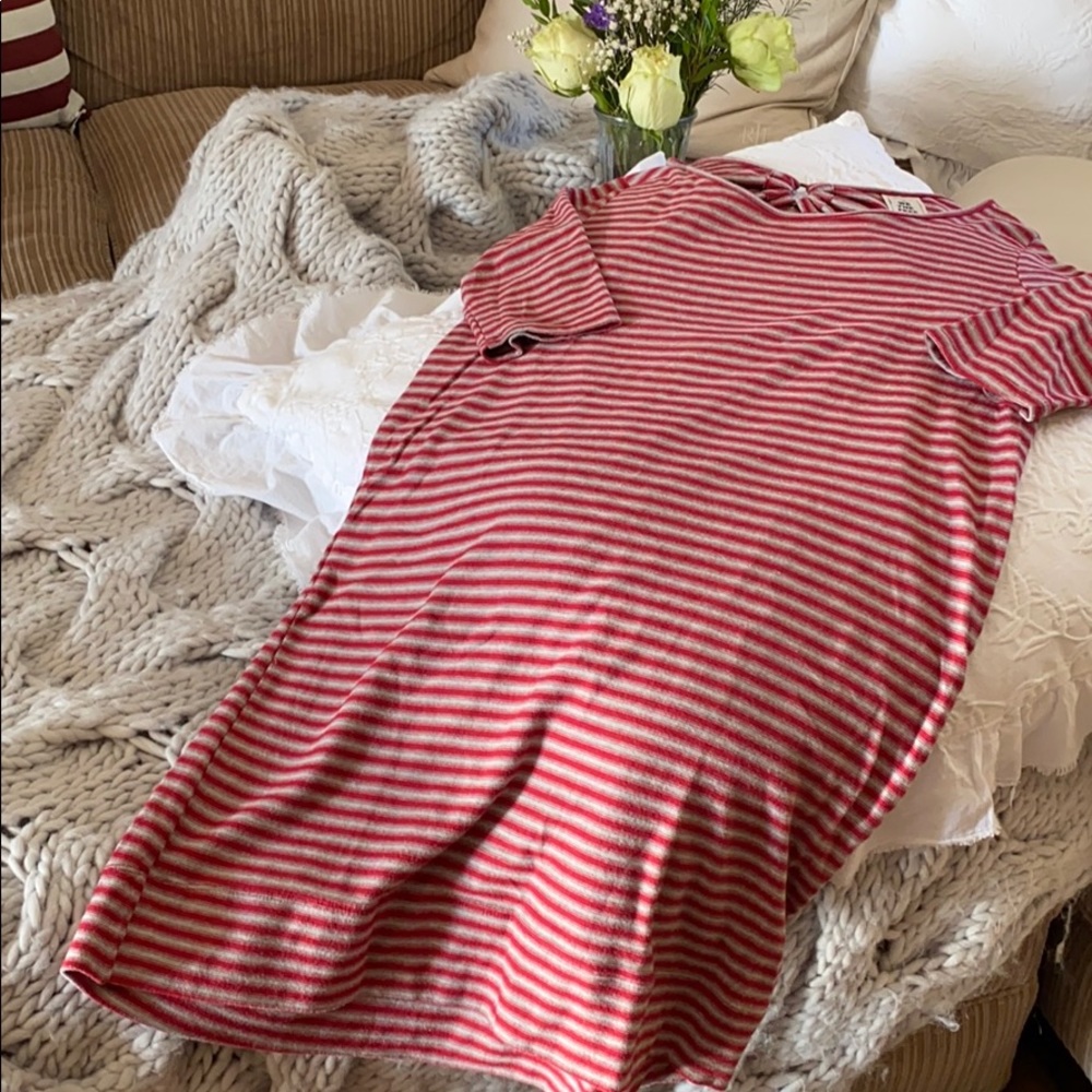 FREE PEOPLE open back stripe dress